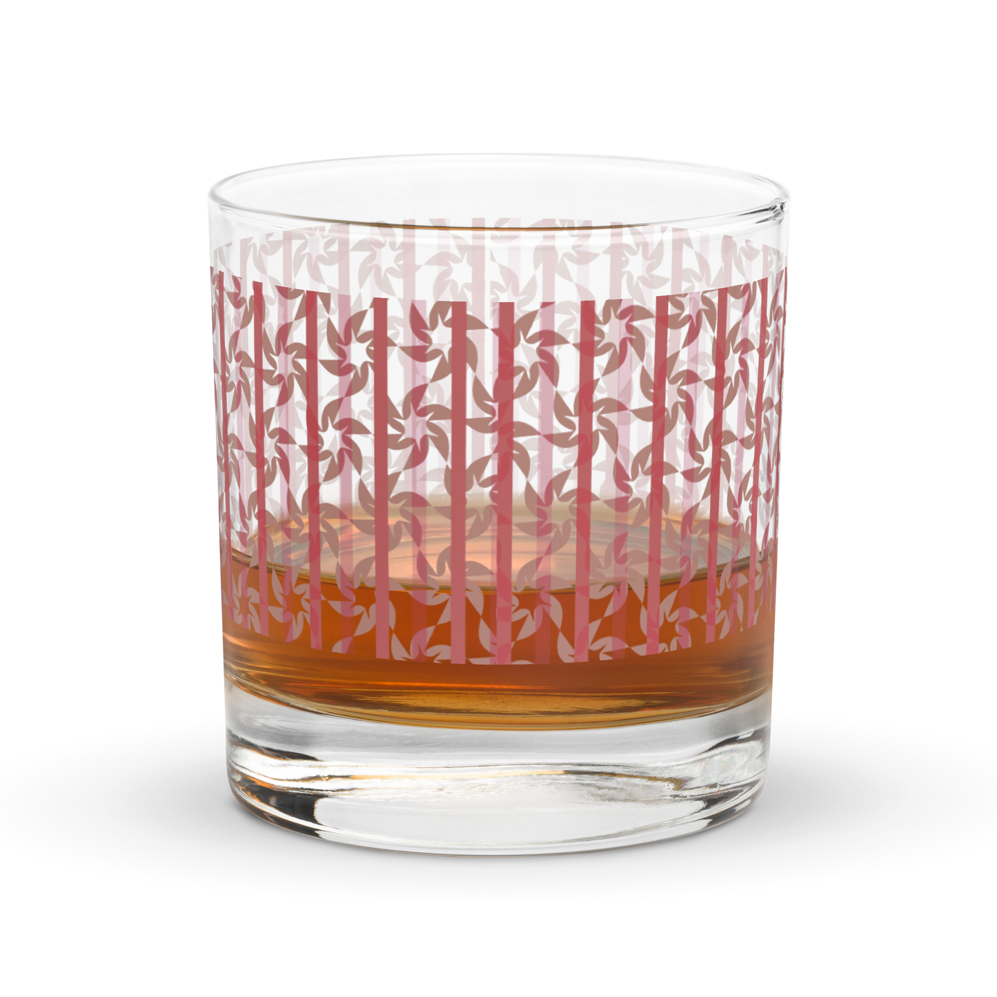 Brutalist Floral Stripe Rocks Glass