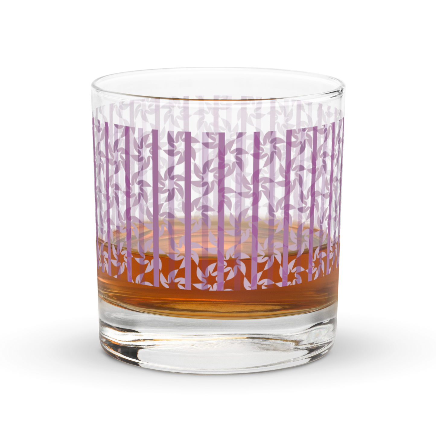 Brutalist Floral Stripe Rocks Glass