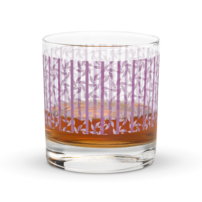 Brutalist Floral Stripe Rocks Glass