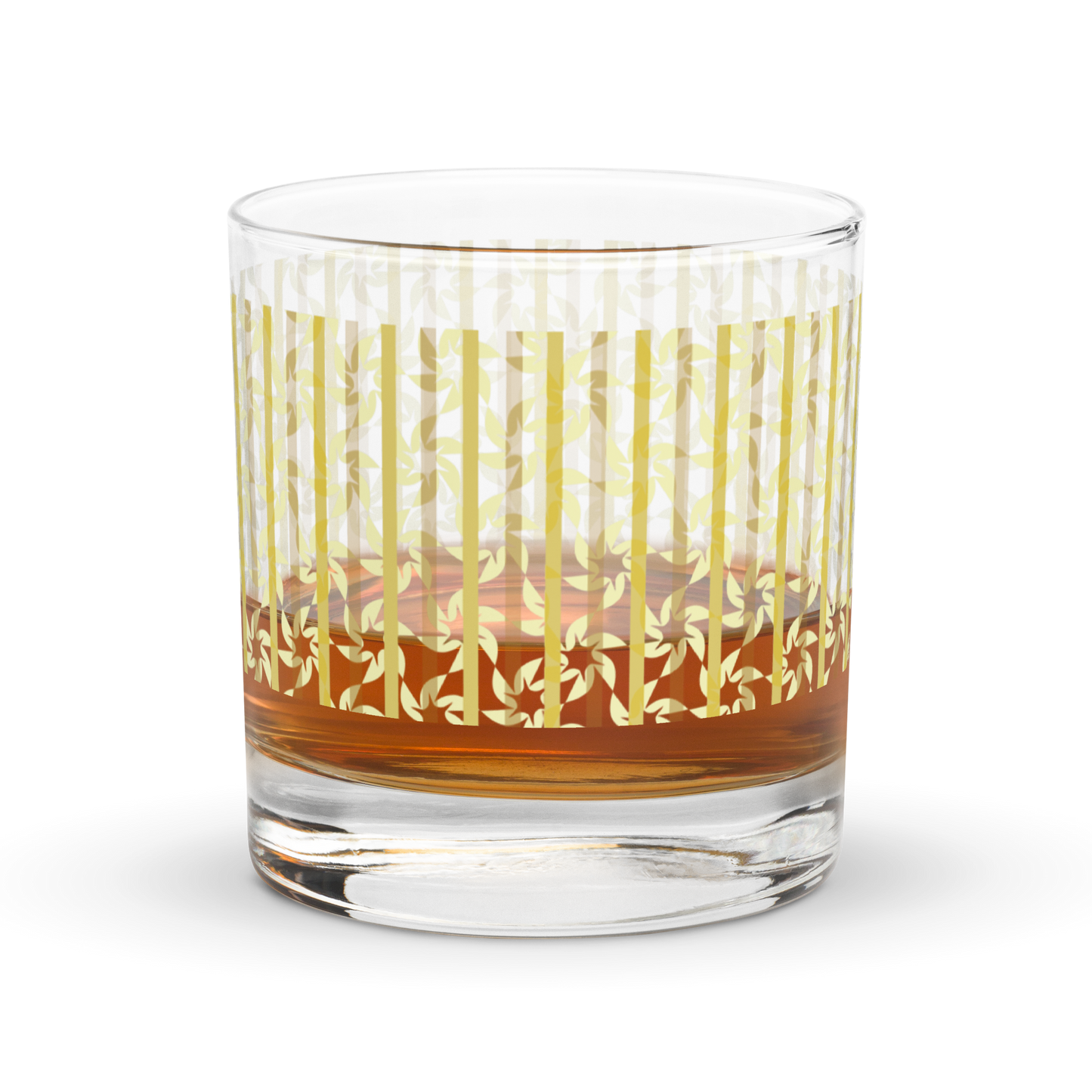 Brutalist Floral Stripe Rocks Glass