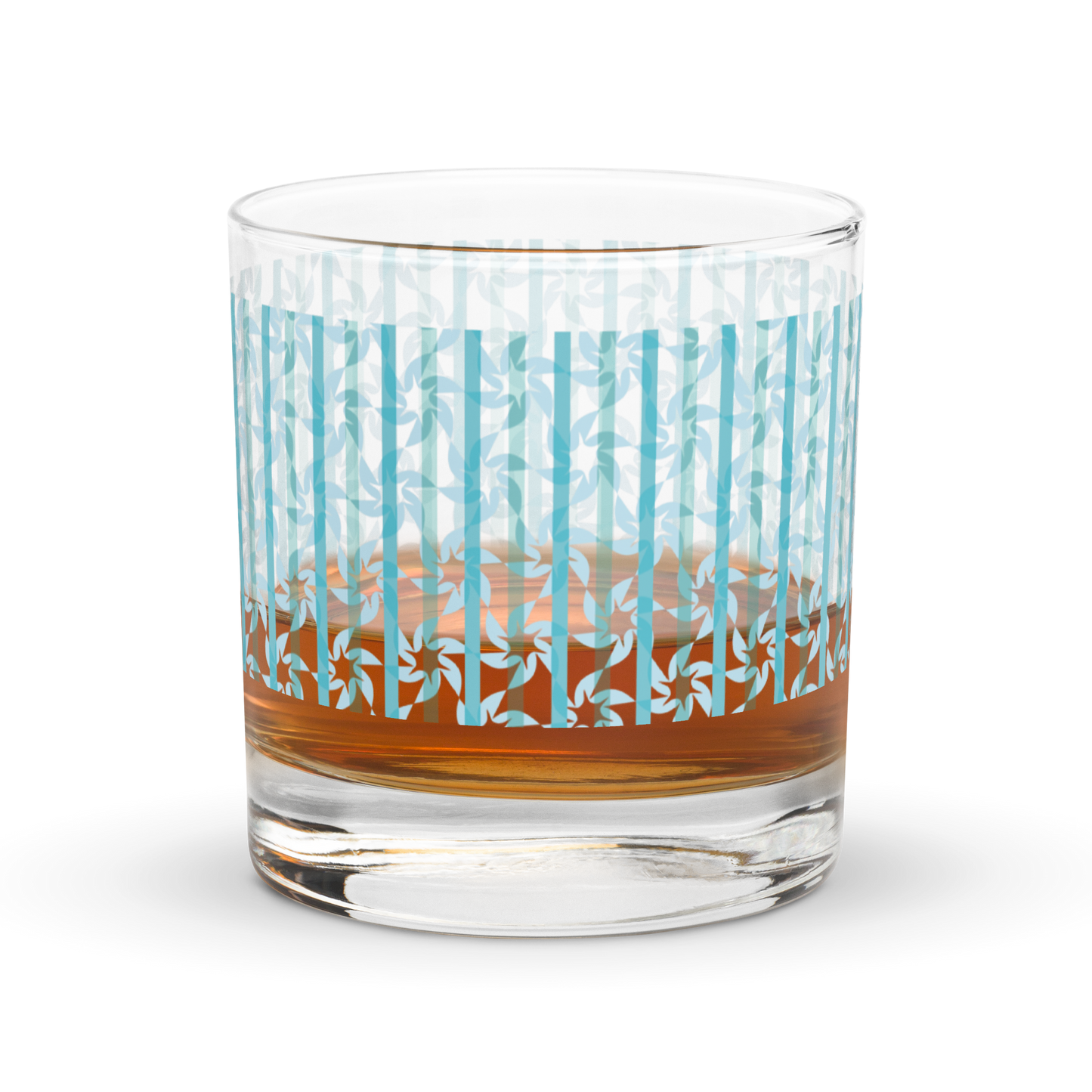 Brutalist Floral Stripe Rocks Glass