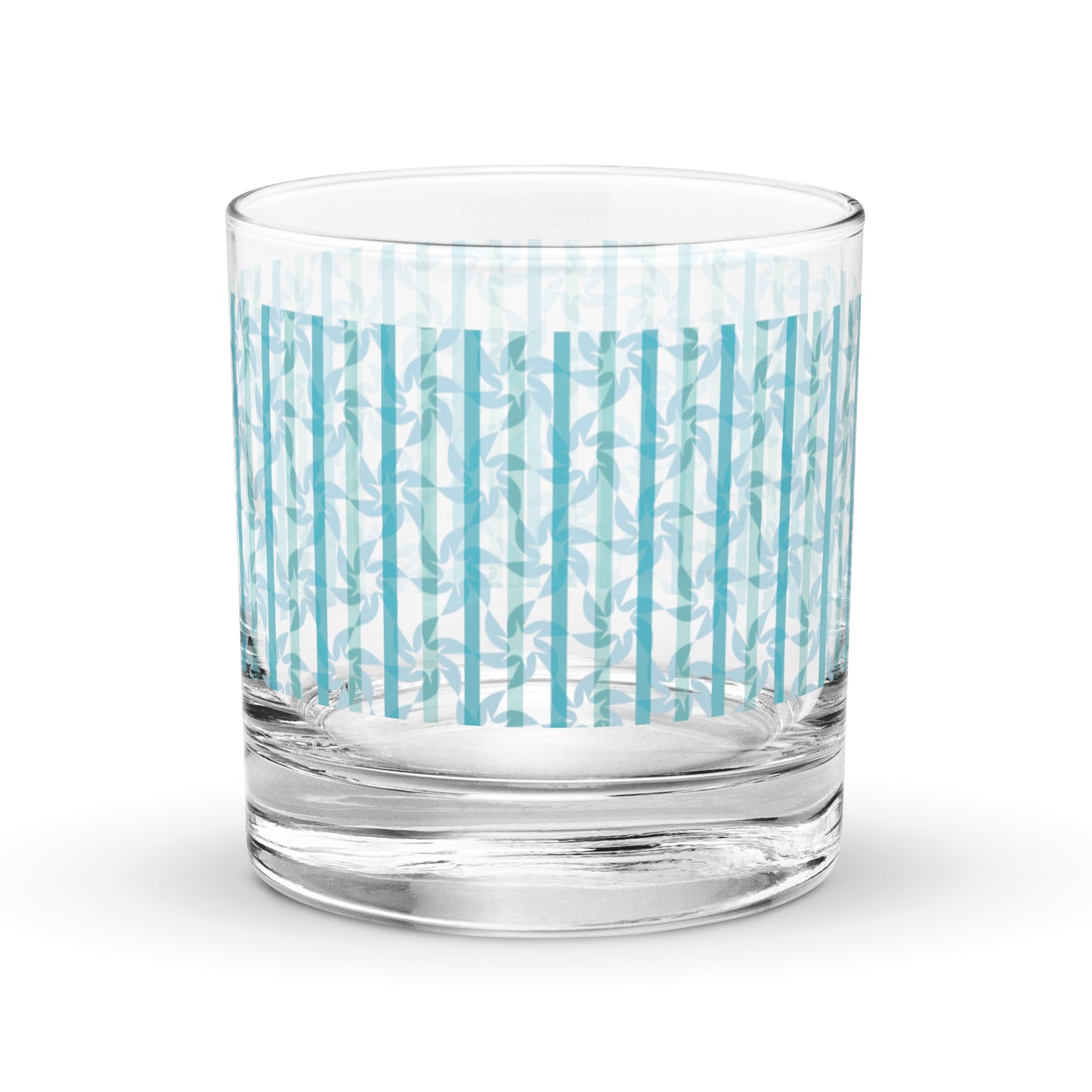 Brutalist Floral Stripe Rocks Glass